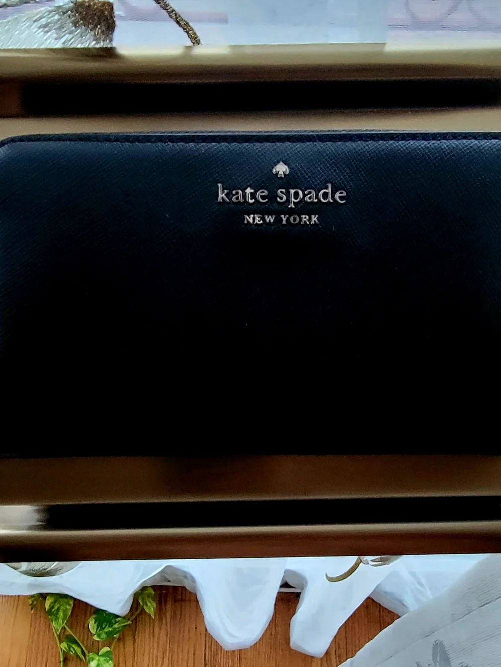 Kate Spade Staci Large Continental Wallet Black Saffiano Leather Zip Around